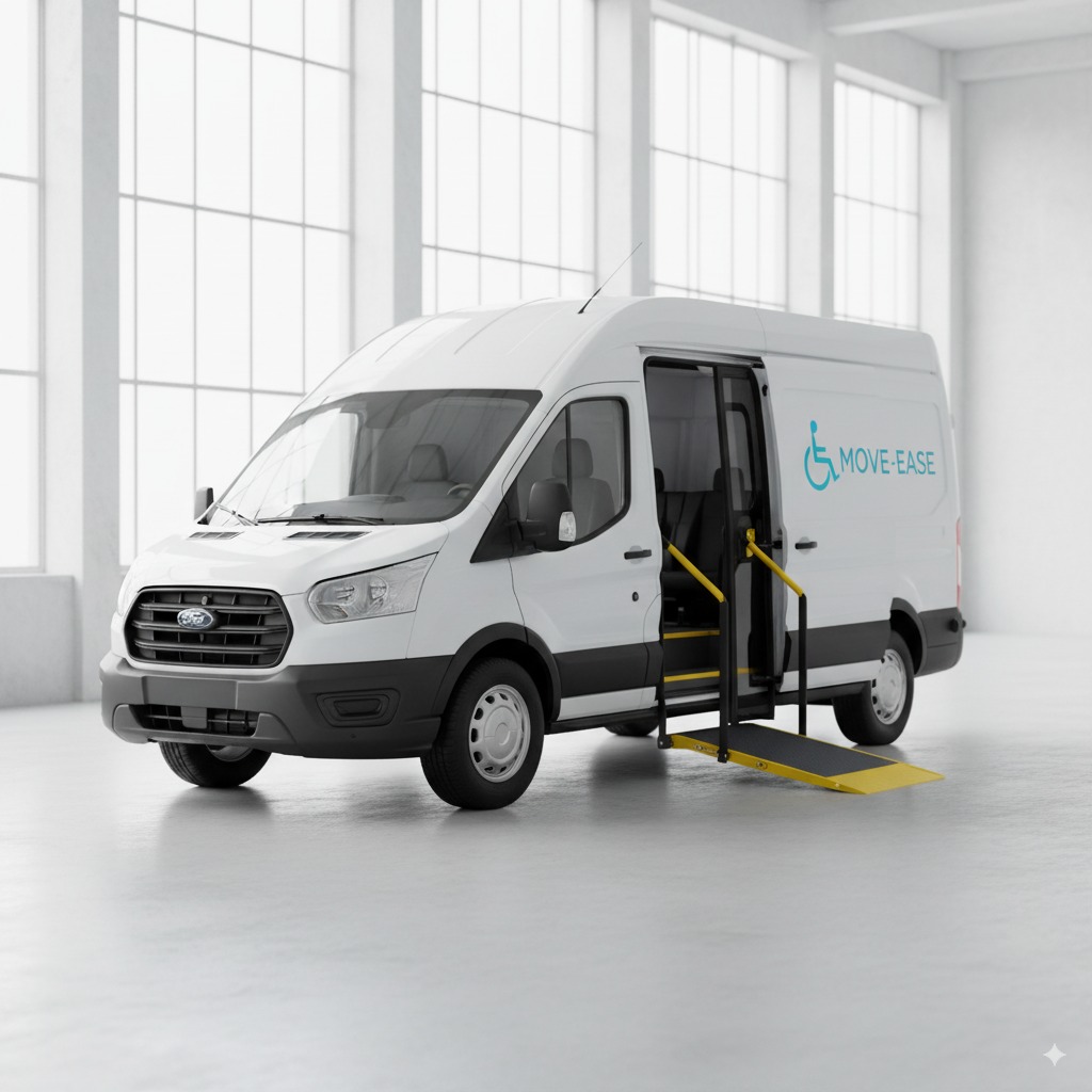 Белый санитарный автомобиль на базе Ford Transit